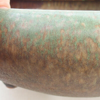 Bonsaischale aus Keramik 19 x 19 x 7 cm, Farbe grün - 2