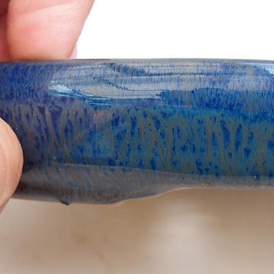 Bonsaischale aus Keramik 12,5 x 9,5 x 3 cm, Farbe blau - 2