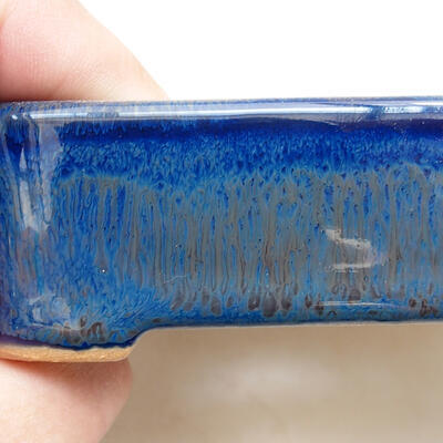 Bonsaischale aus Keramik 10,5 x 8,5 x 3 cm, Farbe blau - 2