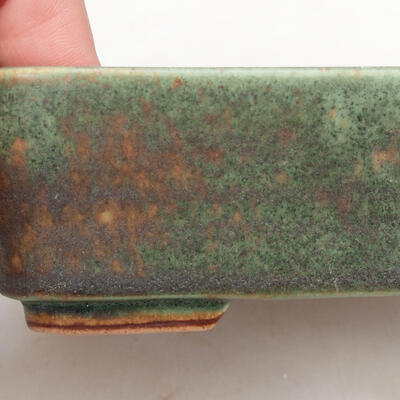 Bonsaischale aus Keramik 14 x 10,5 x 4,5 cm, Farbe grün - 2