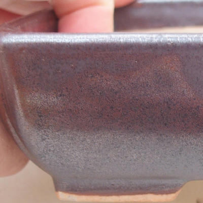 Keramik Bonsai Schüssel 13 x 10 x 4 cm, braune Farbe - 2