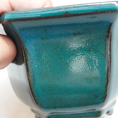 Bonsaischale aus Keramik 13 x 11 x 8,5 cm, Farbe grün - 2