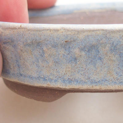 Keramische Bonsai-Schale 9 x 9 x 3 cm, Farbe blau - 2
