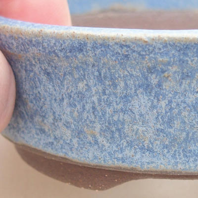 Keramische Bonsai-Schale 8 x 8 x 3 cm, Farbe blau - 2