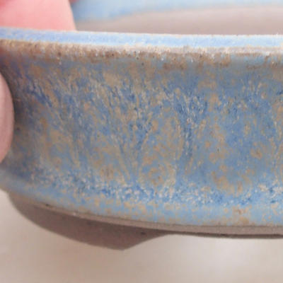 Keramik Bonsai Schüssel 10 x 10 x 3 cm, Farbe blau - 2