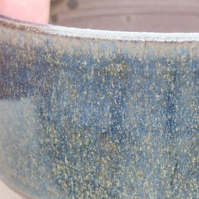 Keramik Bonsai Schüssel 8 x 8 x 4 cm, Farbe blau - 2