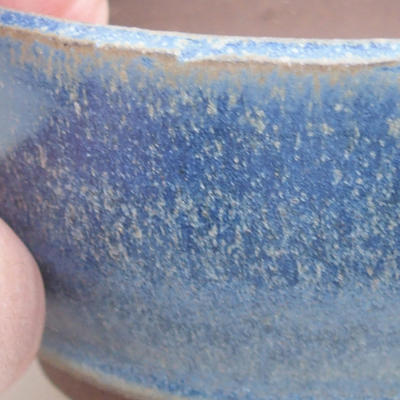 Keramische Bonsai-Schale 9 x 9 x 4 cm, Farbe blau - 2
