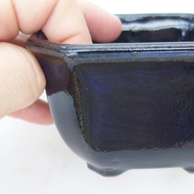 Keramik Bonsaischale 10 x 10 x 6,5 cm, Farbe blau - 2