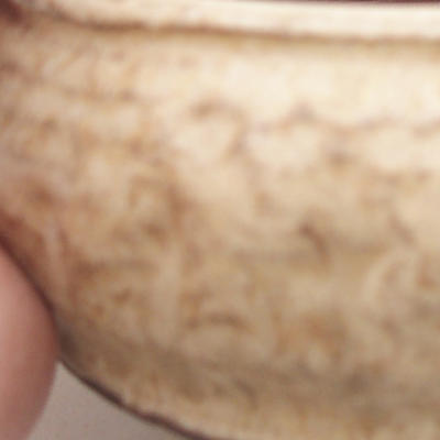 Keramik Bonsai Schüssel 9 x 9 x 4 cm, beige Farbe - 2