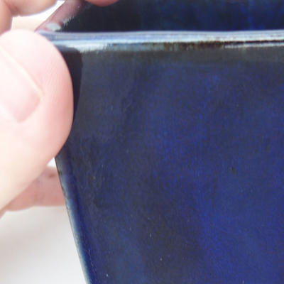 Keramik Bonsai Schüssel 9 x 9 x 9 cm, Farbe blau - 2
