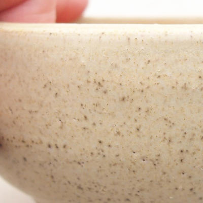 Keramik Bonsai Schüssel 10 x 10 x 5 cm, beige Farbe - 2