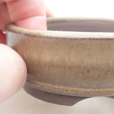 Keramik Bonsai Schüssel 8 x 8 x 3 cm, Farbe braun - 2