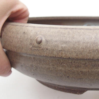 Keramik Bonsaischale 23,5 x 23,5 x 7 cm, Farbe grau - 2