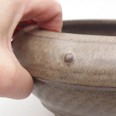 Keramik Bonsai Schüssel 17 x 17 x 7,5 cm, Farbe grau - 2