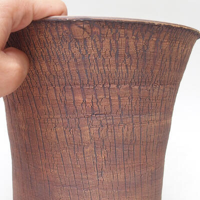 Bonsaischale aus Keramik 20,5 x 20,5 x 18 cm, Farbe rissig - 2