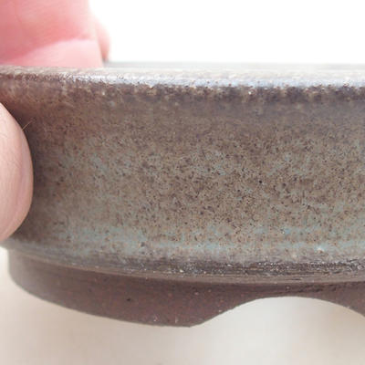 Keramische Bonsai-Schale 9 x 9 x 2,5 cm, graue Farbe - 2