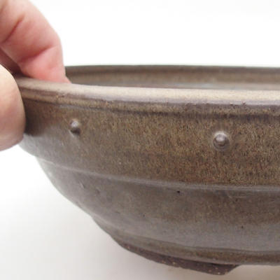 Keramik Bonsai Schüssel 24 x 24 x 7,5 cm, Farbe grau - 2