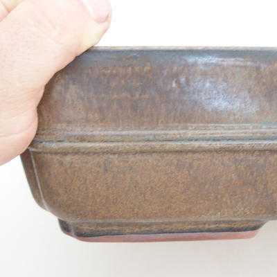 Bonsaischale aus Keramik 33 x 25,5 x 8 cm, Farbe braun-blau - 2. Wahl - 2