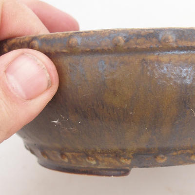 Keramik Bonsaischale 18 x 18 x 5,5 cm, Farbe braun - 2. Wahl - 2