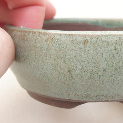 Keramische Bonsai-Schale 8,5 x 8,5 x 3,5 cm, Farbe grün - 2