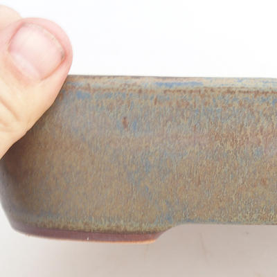Keramik Bonsaischale 22,5 x 17,5 x 5,5 cm, braun-blaue Farbe - 2. Wahl - 2