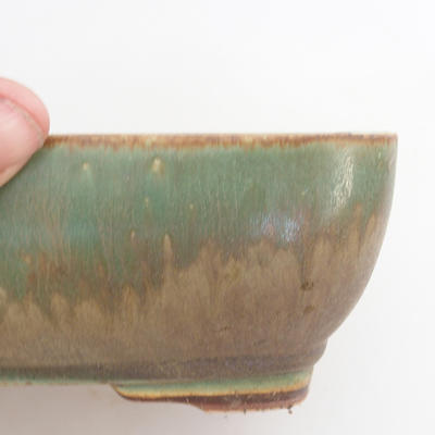 Keramik Bonsaischale 21,5 x 16 x 7 cm, braun-grüne Farbe - 2. Wahl - 2
