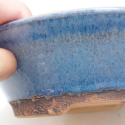 Bonsaischale aus Keramik 20,5 x 20,5 x 6 cm, Farbe blau - 2