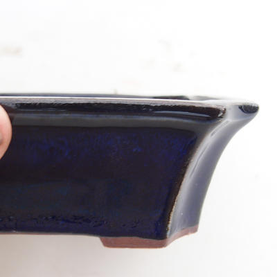 Keramik Bonsaischale 13,5 x 10,5 x 4 cm, Farbe blau - 2. Wahl - 2