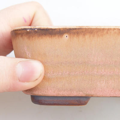 Keramik Bonsaischale 15 x 10 x 4,5 cm, braun-rosa Farbe - 2. Wahl - 2