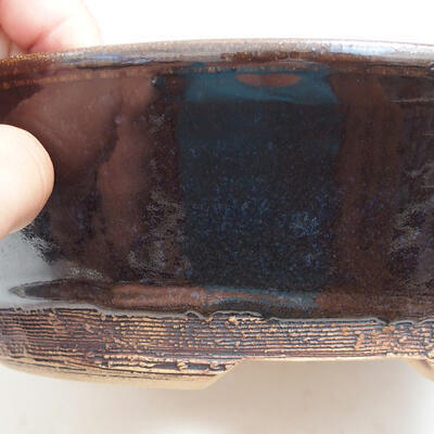 Bonsaischale aus Keramik 23,5 x 23,5 x 7 cm, Farbe braun - 2