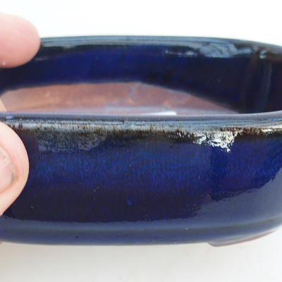 Keramik Bonsaischale 13 x 8,5 x 4 cm, Farbe blau - 2. Wahl - 2