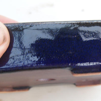 Keramik Bonsaischale 13 x 9 x 3 cm, Farbe blau - 2. Wahl - 2