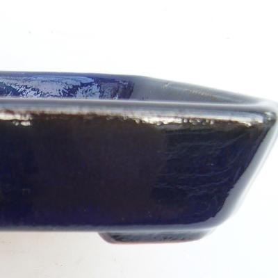 Keramik Bonsaischale 13 x 9 x 3 cm, Farbe blau - 2. Wahl - 2