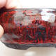 Bonsaischale aus Keramik 13,5 x 13,5 x 5 cm, Farbe rot-schwarz - 2/3