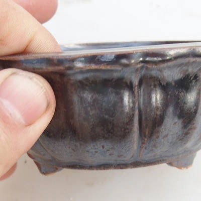 Keramik Bonsaischale 11 x 11 x 4,5 cm, Farbe braun - 2. Wahl - 2