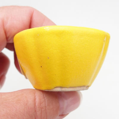 Mini Bonsai Schüssel 4,5 x 4,5 x 2,5 cm, gelbe Farbe - 2