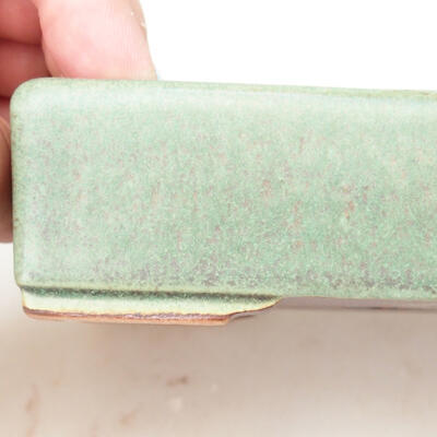 Bonsaischale aus Keramik 12,5 x 9,5 x 3,5 cm, Farbe grün - 2