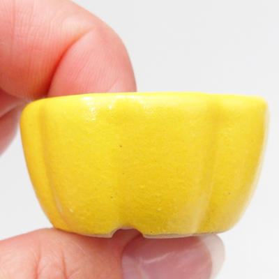 Mini Bonsai Schüssel 3,5 x 3,5 x 2 cm, gelbe Farbe - 2