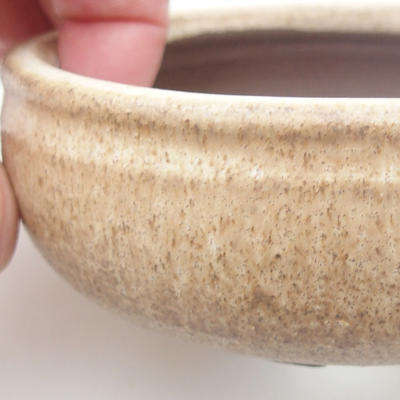 Keramik Bonsai Schüssel - 10 x 10 x 4 cm, Farbe beige - 2