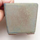 Bonsaischale aus Keramik 7 x 7 x 7 cm, Farbe blau-braun - 2/3