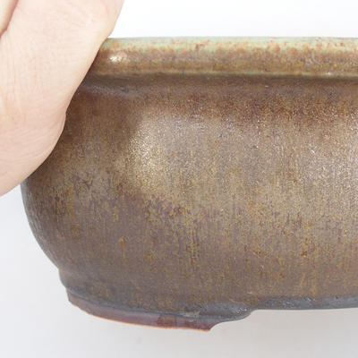 Keramik Bonsaischale 30 x 25 x 5,9 cm, braun-grüne Farbe - 2. Wahl - 2