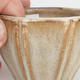 Keramik Bonsai Schüssel 7 x 7 x 5,5 cm, braun-beige Farbe - 2. Wahl - 2/4