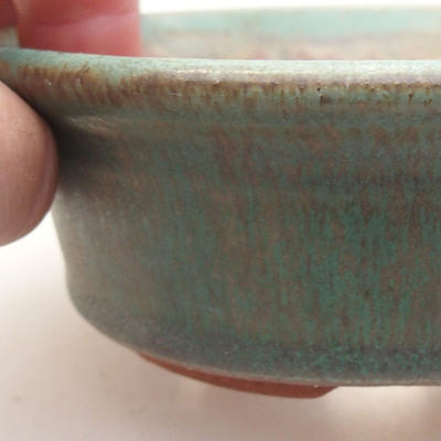 Keramik Bonsaischale 10 x 10 x 2,5 cm, Farbe grün - 2