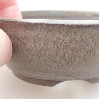 Keramische Bonsai-Schale 9 x 9 x 3 cm, graue Farbe - 2