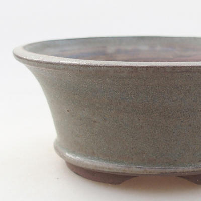 Keramische Bonsai-Schale 10 x 10 x 4 cm, graue Farbe - 2