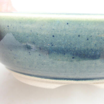 Keramische Bonsai-Schale 12,5 x 12,5 x 4 cm, Farbe grün - 2