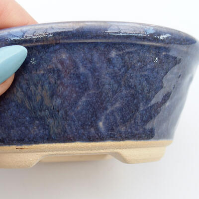 Bonsaischale aus Keramik 11,5 x 11,5 x 4,5 cm, Farbe Blau - 2