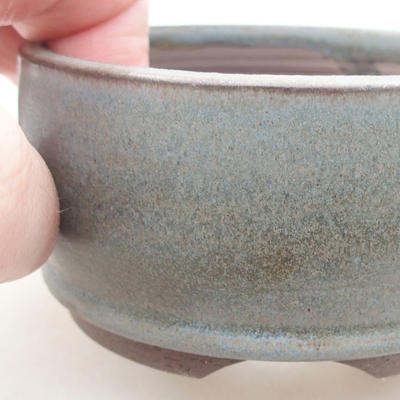Keramische Bonsai-Schale 8 x 8 x 4 cm, graue Farbe - 2