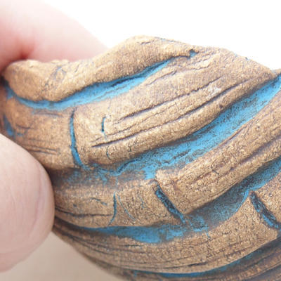 Keramikschale 9 x 7 x 4 cm, braun-blaue Farbe - 2