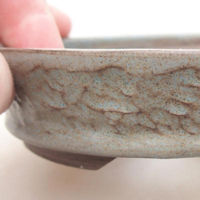 Keramische Bonsai-Schale 10 x 10 x 3 cm, graue Farbe - 2